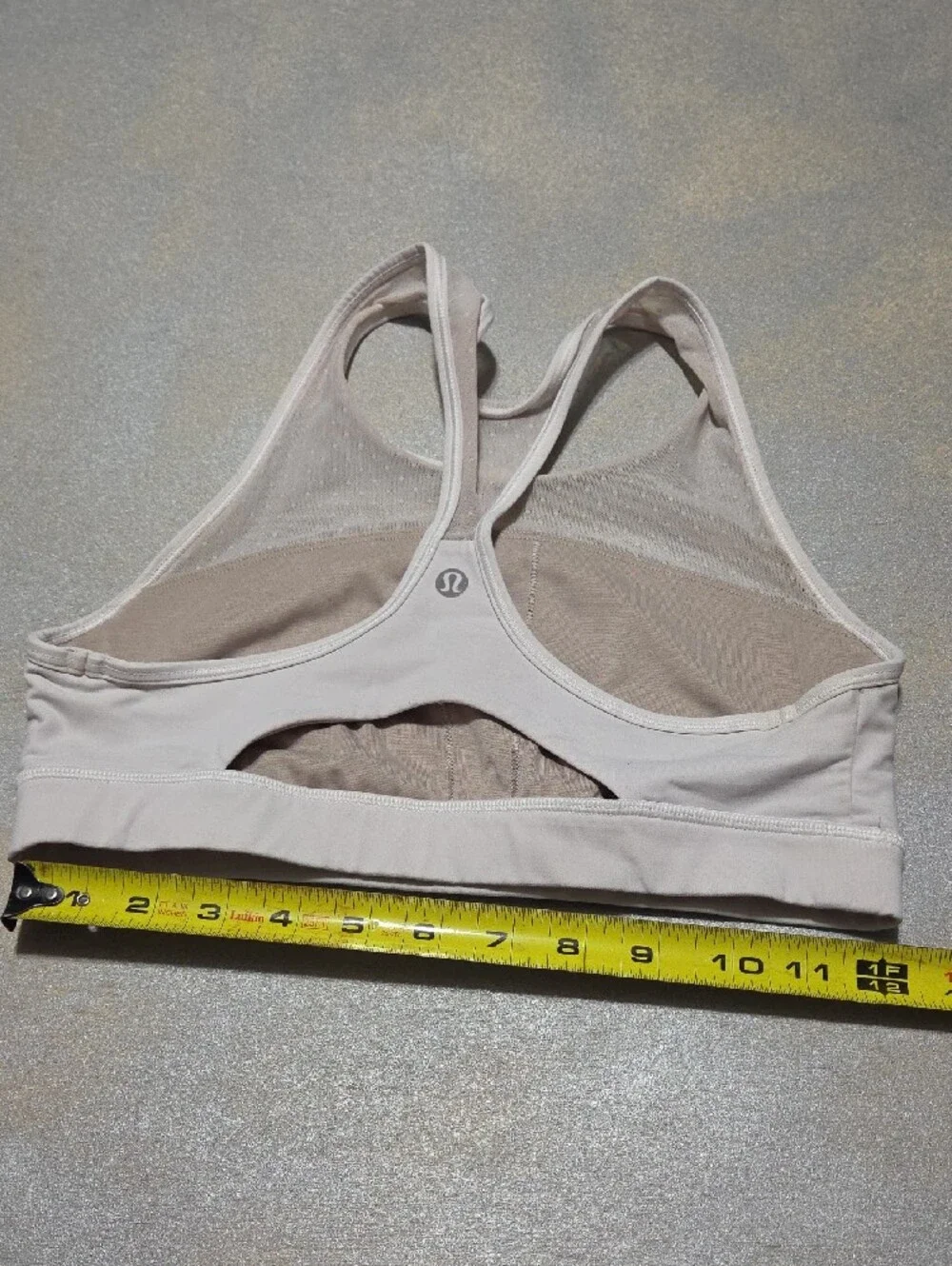 lululemon athletica Light Beige Mesh Racerback Sports Bra size 6